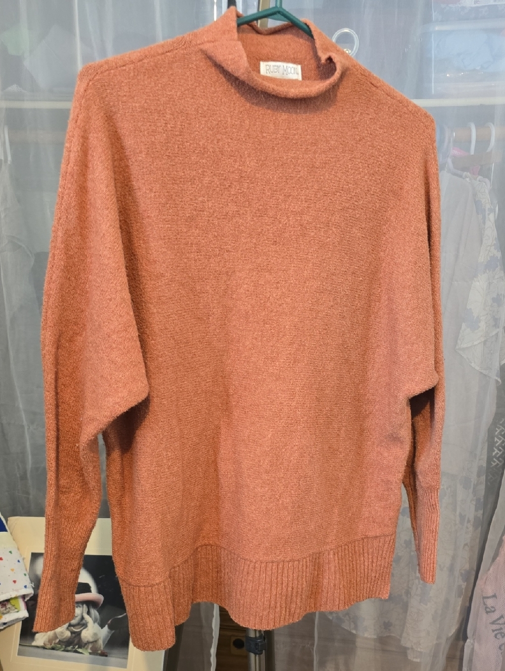 ruby moon Mock Neck Sweater Cotton Small